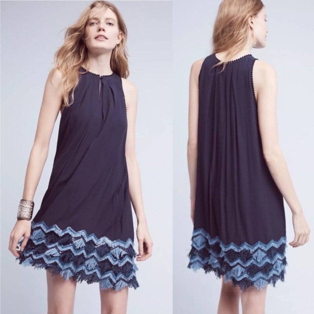 Anthropologie Navy Flapper Dress